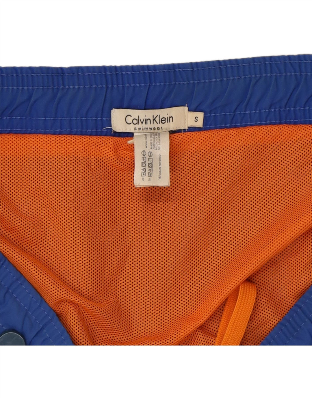 CALVIN KLEIN Mens Graphic Swimming Shorts Small  Blue Polyester Vintage Calvin Klein and Second-Hand Calvin Klein from Messina Hembry 