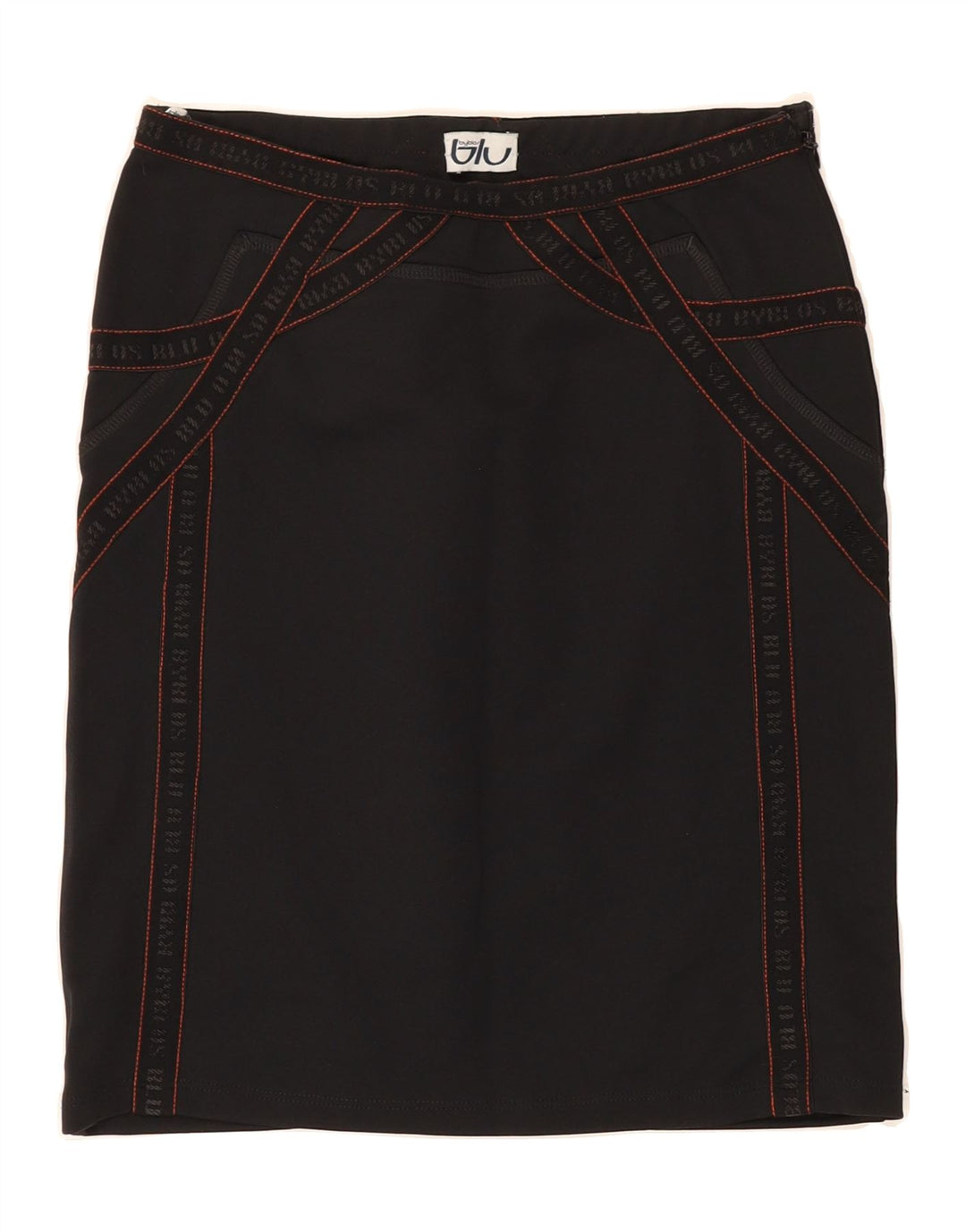 BYBLOS Womens Straight Skirt W28 Medium  Black Polyamide Vintage Byblos and Second-Hand Byblos from Messina Hembry 
