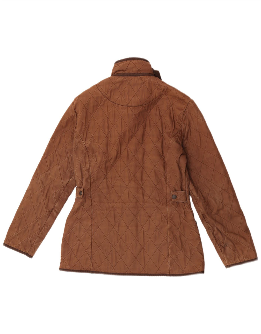 Barbour Womens Quilted Jacket UK 10 Small Brown Cotton