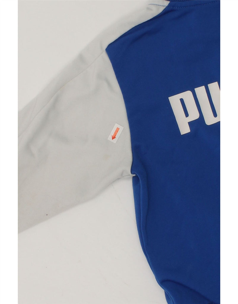 PUMA Baby Boys Graphic Tracksuit Top Jacket 18-24 Months Blue Colourblock | Vintage Puma | Thrift | Second-Hand Puma | Used Clothing | Messina Hembry 