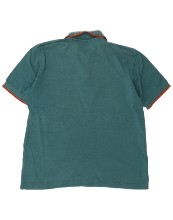 Kappa Mens Polo Shirt Large Green Striped Cotton