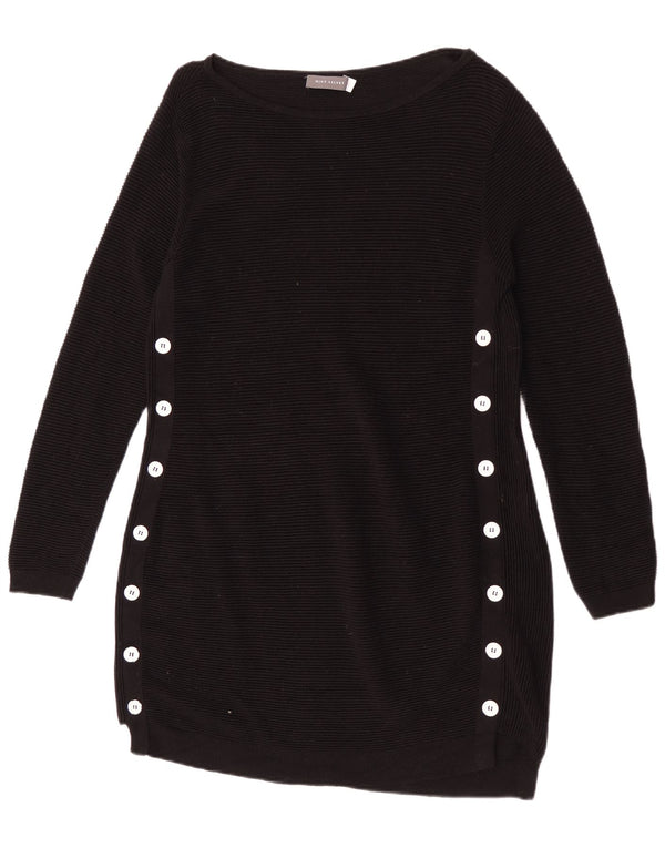 MINT VELVET Womens Long Sleeve Jumper Dress UK 12 Medium Black Viscose