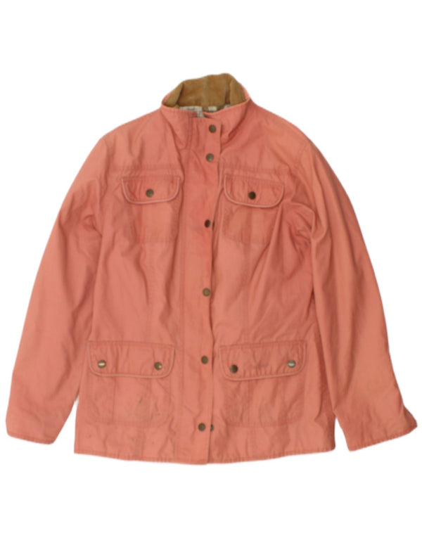 Barbour Womens Waxed Cotton Jacket UK 12 Medium Pink