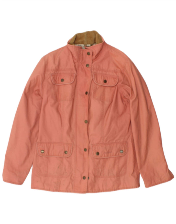 Barbour Womens Waxed Cotton Jacket UK 12 Medium Pink