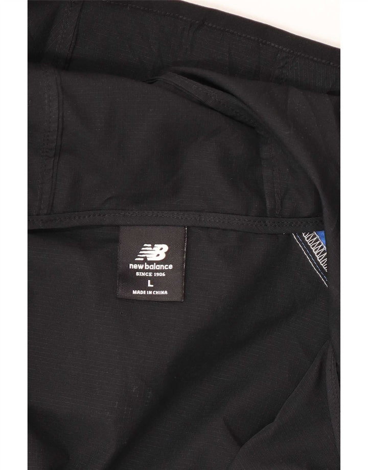 New Balance Mens Graphic Tracksuit Top Jacket Large Black Colourblock
