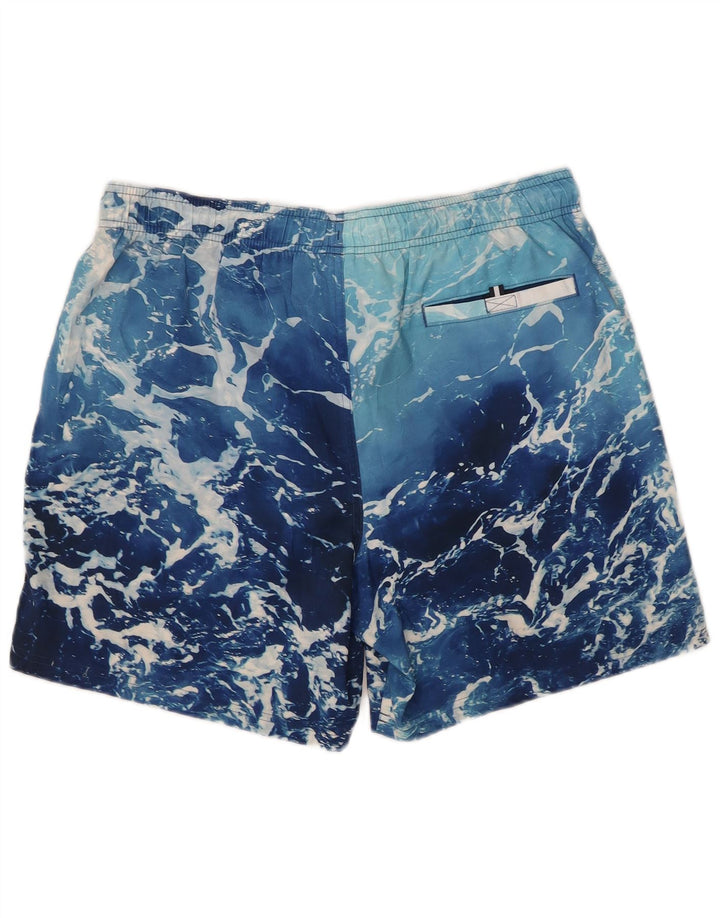 Marks & Spencer Mens Abstract Pattern Swimming Shorts Large Blue Polyester
