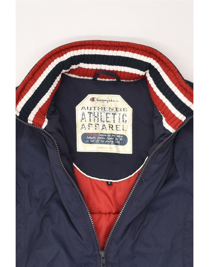 CHAMPION Mens Padded Jacket UK 36 Small Navy Blue Polyamide | Vintage Champion | Thrift | Second-Hand Champion | Used Clothing | Messina Hembry 