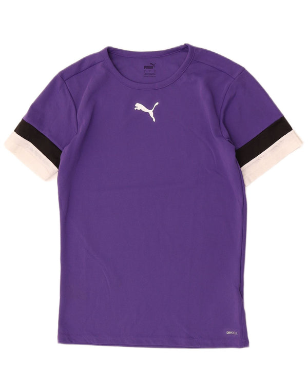 Puma Mens T-Shirt Top Small Purple Colourblock Polyester