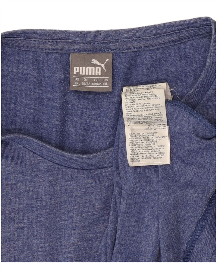 Puma Mens Graphic T-Shirt Top 2XL Blue Flecked Polyester