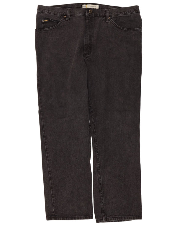 Lee Mens Regular Fit Straight Jeans W40 L30 Black Cotton