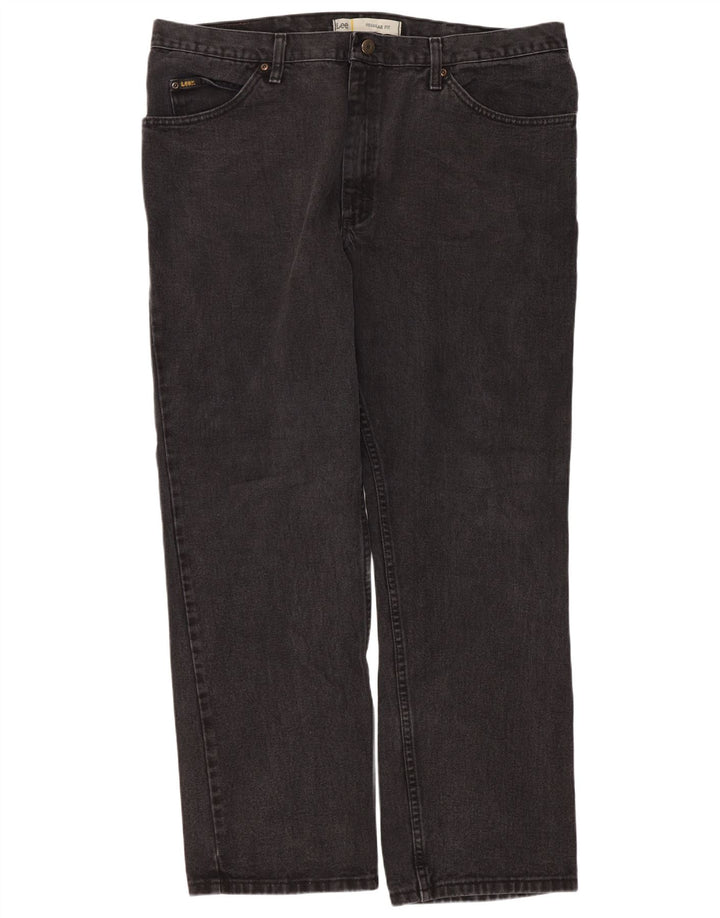 Lee Mens Regular Fit Straight Jeans W40 L30 Black Cotton