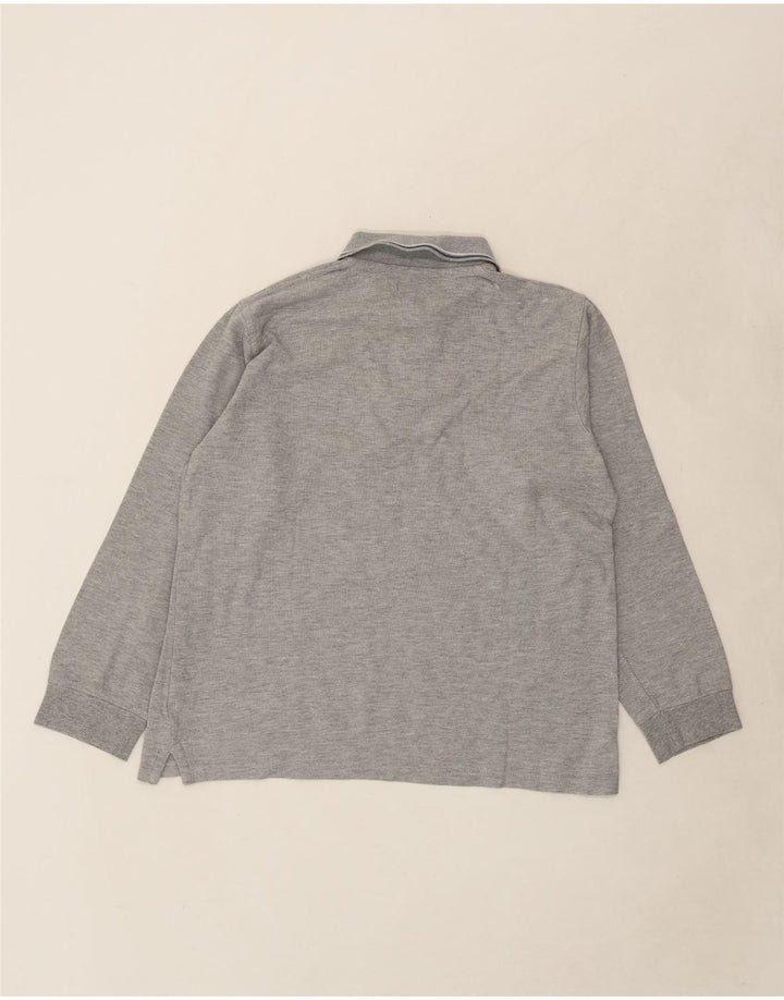COVERI Mens Long Sleeve Polo Shirt Large Grey Cotton Vintage Coveri and Second-Hand Coveri from Messina Hembry 