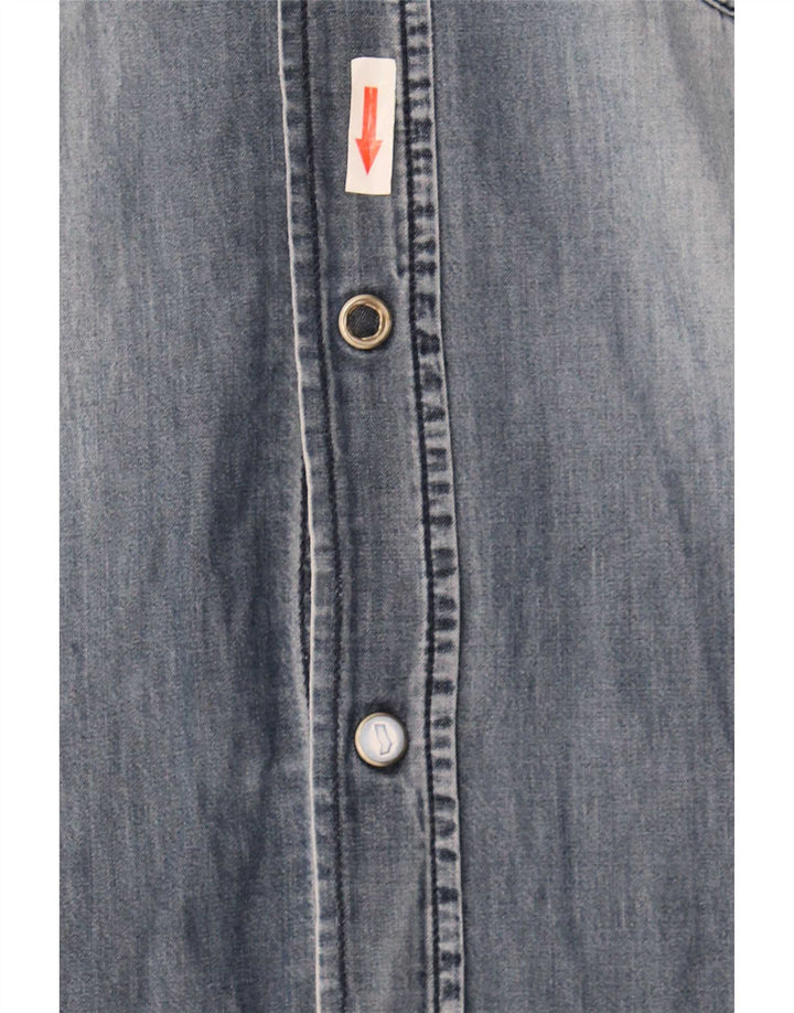 Gas Mens Denim Shirt XL Blue Cotton