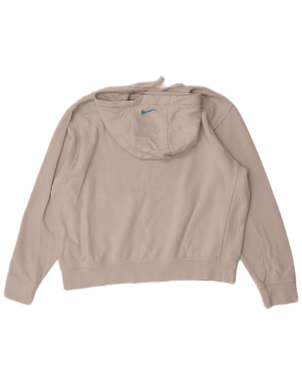 Nike Mens Graphic Hoodie Jumper Large White Cotton