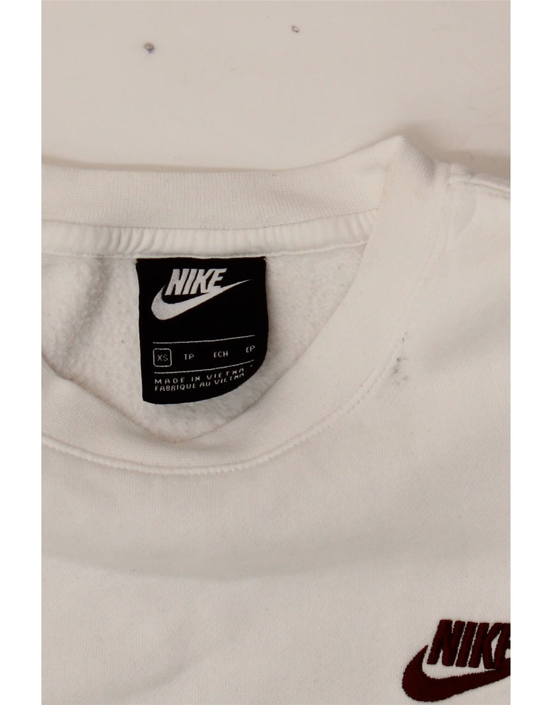NIKE Womens Oversized Sweatshirt Jumper UK 6 XS White Vintage Nike and Second-Hand Nike from Messina Hembry 