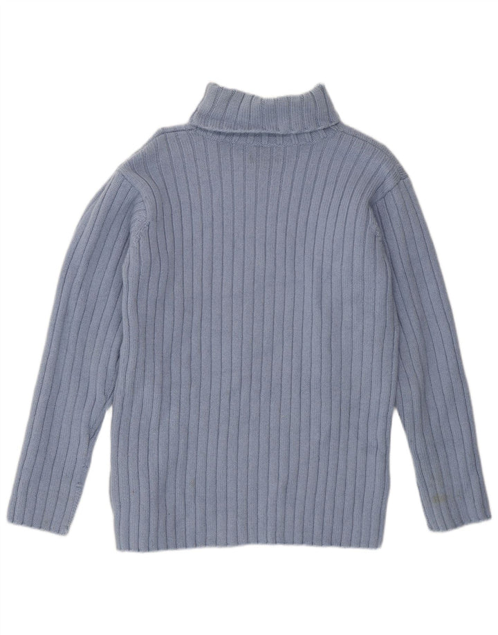 JIGSAW Womens Roll Neck Jumper Sweater UK 14 Medium Blue Wool