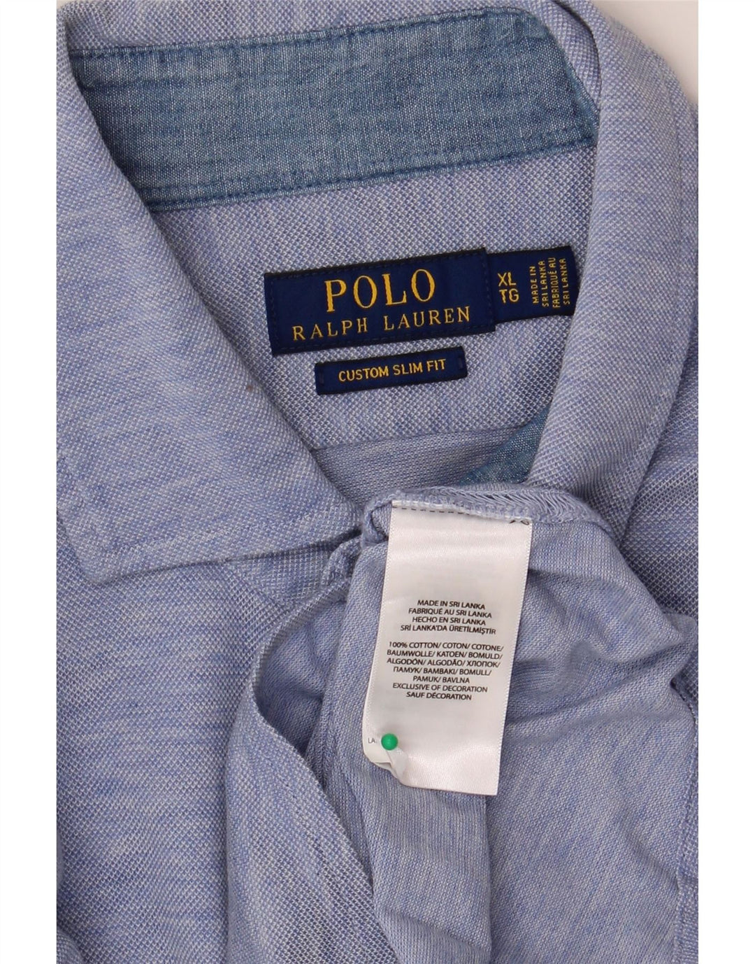 Polo Ralph Lauren Mens Slim Fit Short Sleeve Shirt XL Blue Cotton