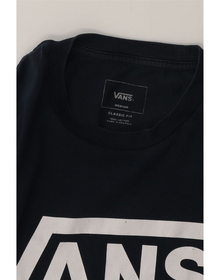 VANS Mens Classic Fit Graphic T-Shirt Top Medium Navy Blue Cotton