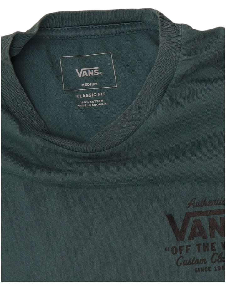 Vans Mens Classic Fit Graphic T-Shirt Top Medium Green Cotton