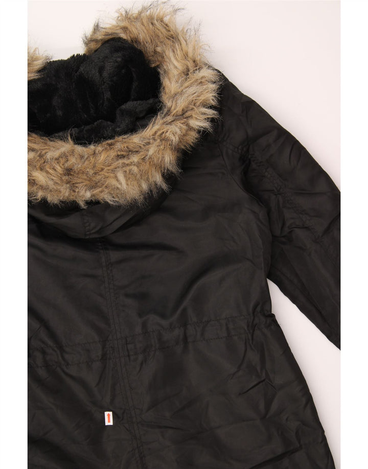 OASIS Womens Loose Fit Hooded Windbreaker Coat UK 10 Small Black Polyester Vintage Oasis and Second-Hand Oasis from Messina Hembry 