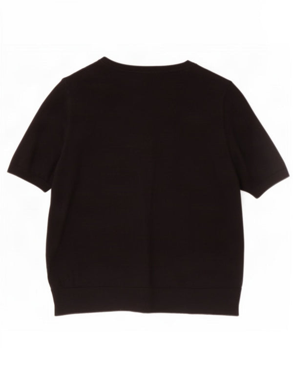 Marks & Spencer Womens T-Shirt Top UK 14 Large Black Viscose