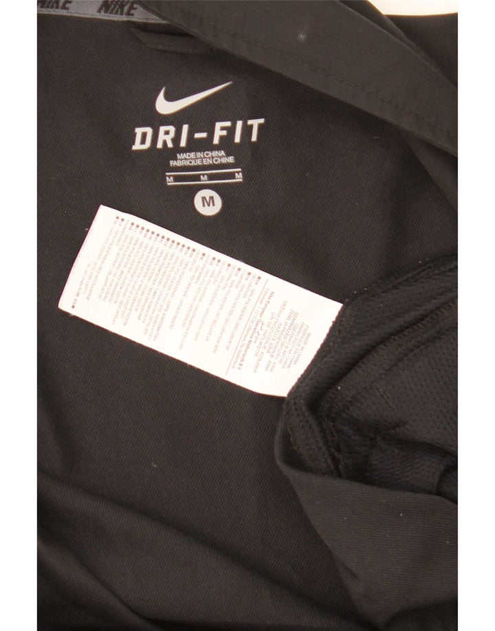 Nike Mens Dri Fit Tracksuit Top Jacket Medium Black Colourblock Polyester