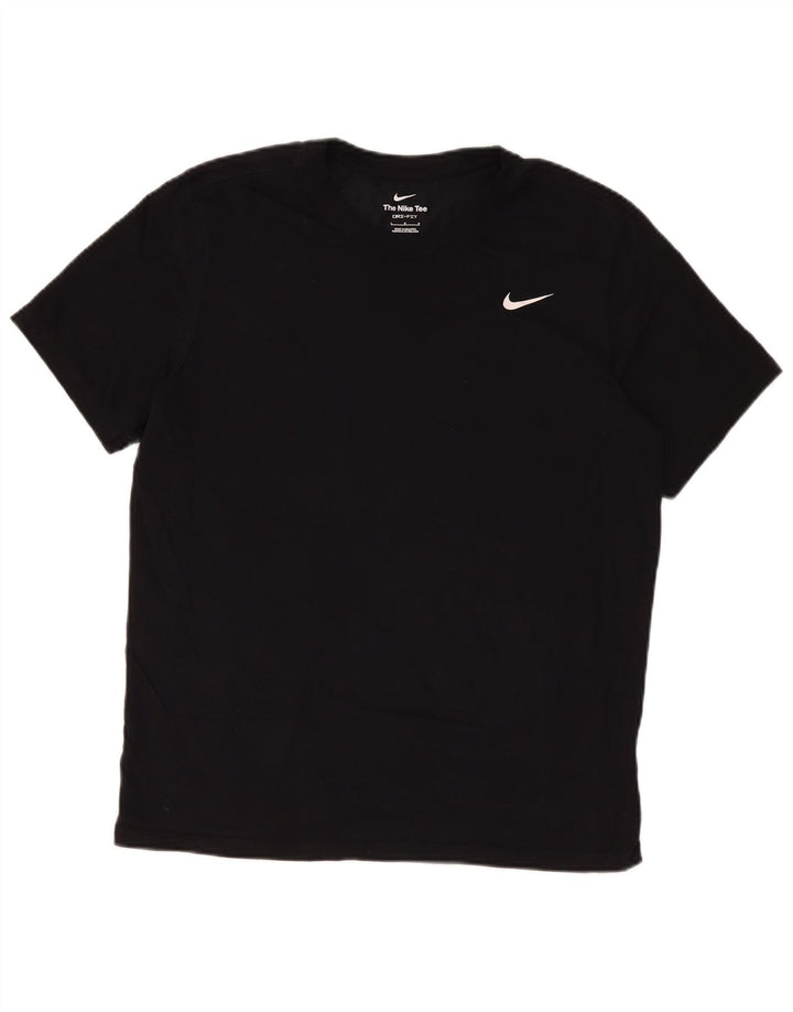 Nike Mens Dri Fit T-Shirt Top Large Black Cotton