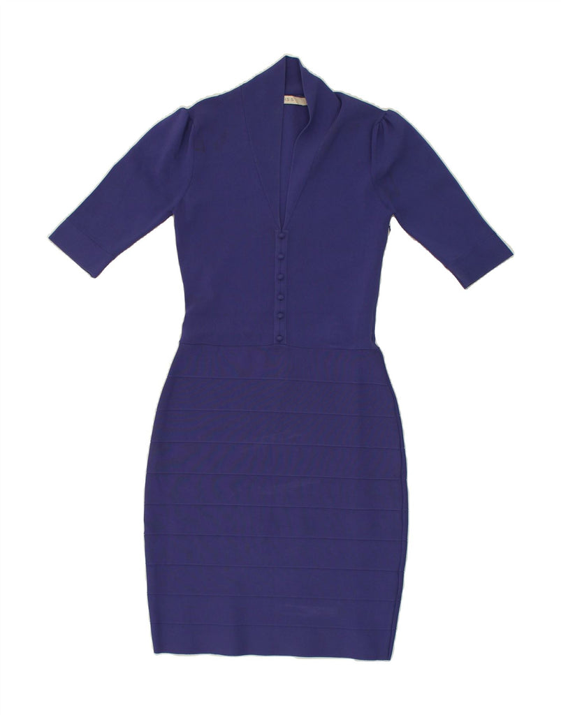 REISS Womens Bodycon Dress UK 12 Medium Navy Blue Nylon | Vintage Reiss | Thrift | Second-Hand Reiss | Used Clothing | Messina Hembry 