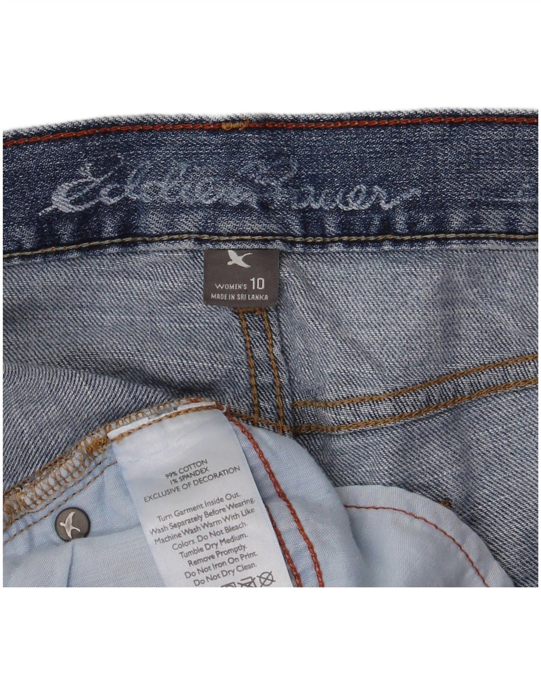 Eddie Bauer Womens Denim Shorts US 12 Large W34 Blue Cotton