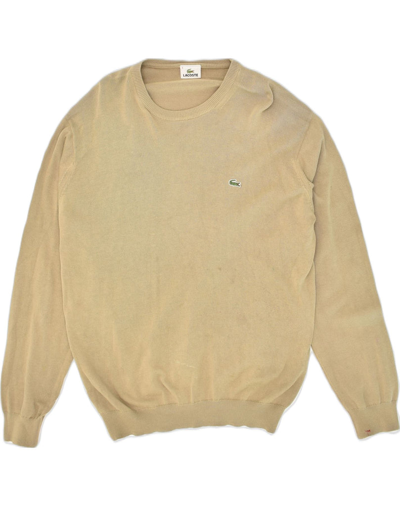 LACOSTE Mens Sweatshirt Jumper Size 5 Large Beige Cotton | Vintage Lacoste | Thrift | Second-Hand Lacoste | Used Clothing | Messina Hembry 