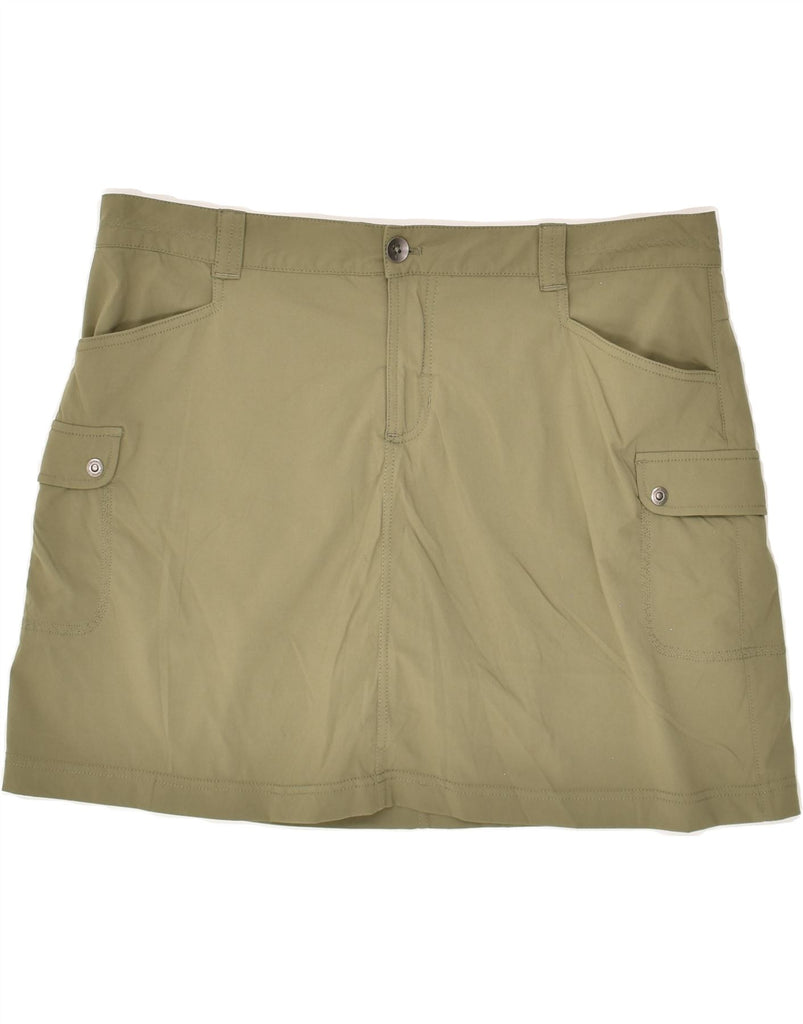 EDDIE BAUER Womens Straight Skirt US 14 XL W38  Khaki Nylon | Vintage Eddie Bauer | Thrift | Second-Hand Eddie Bauer | Used Clothing | Messina Hembry 