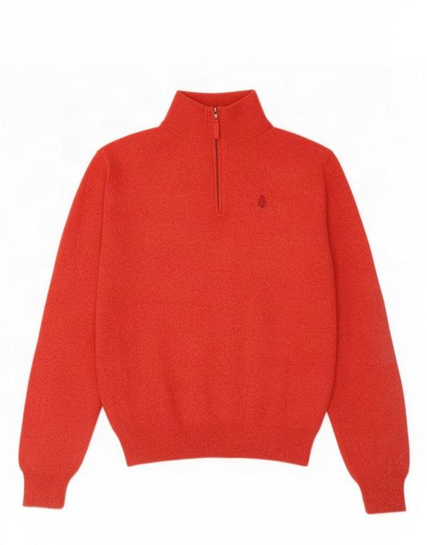 Marina Yachting Mens Zip Neck Jumper Sweater Medium Red New Wool