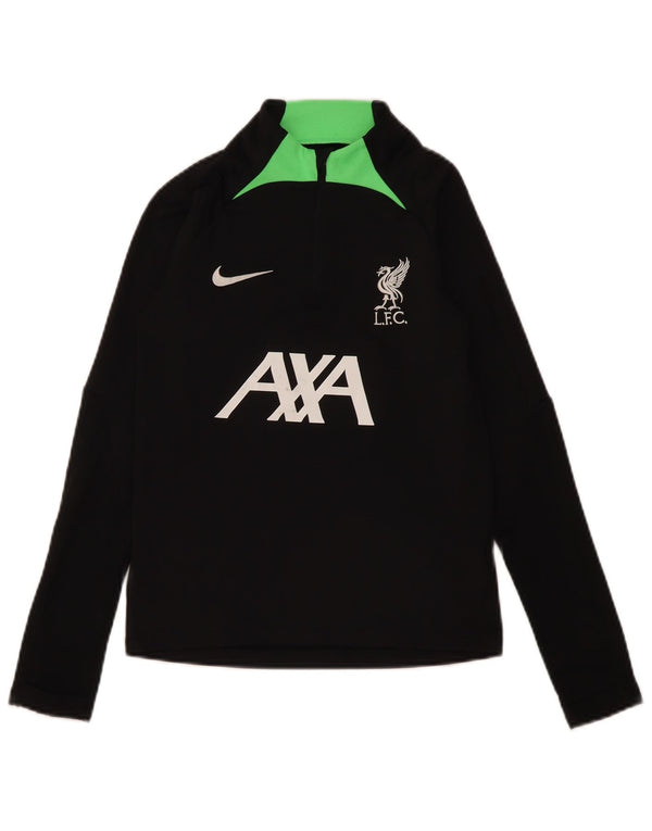 Nike Boys Zip Neck Pullover Tracksuit Top 10-11 Years Medium Black