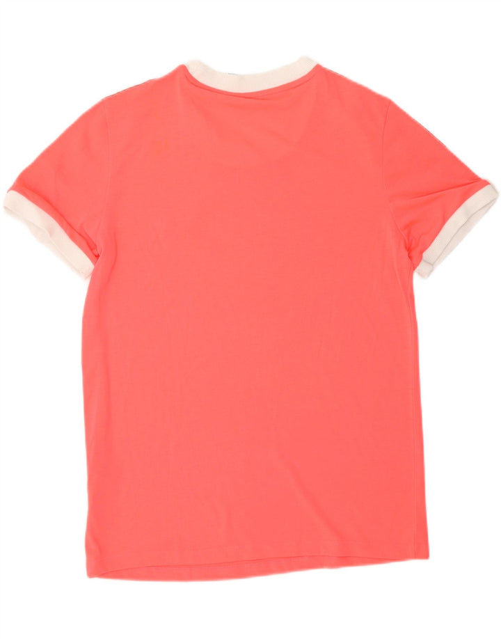 ADIDAS Womens T-Shirt Top UK 12 Medium Orange Polyester