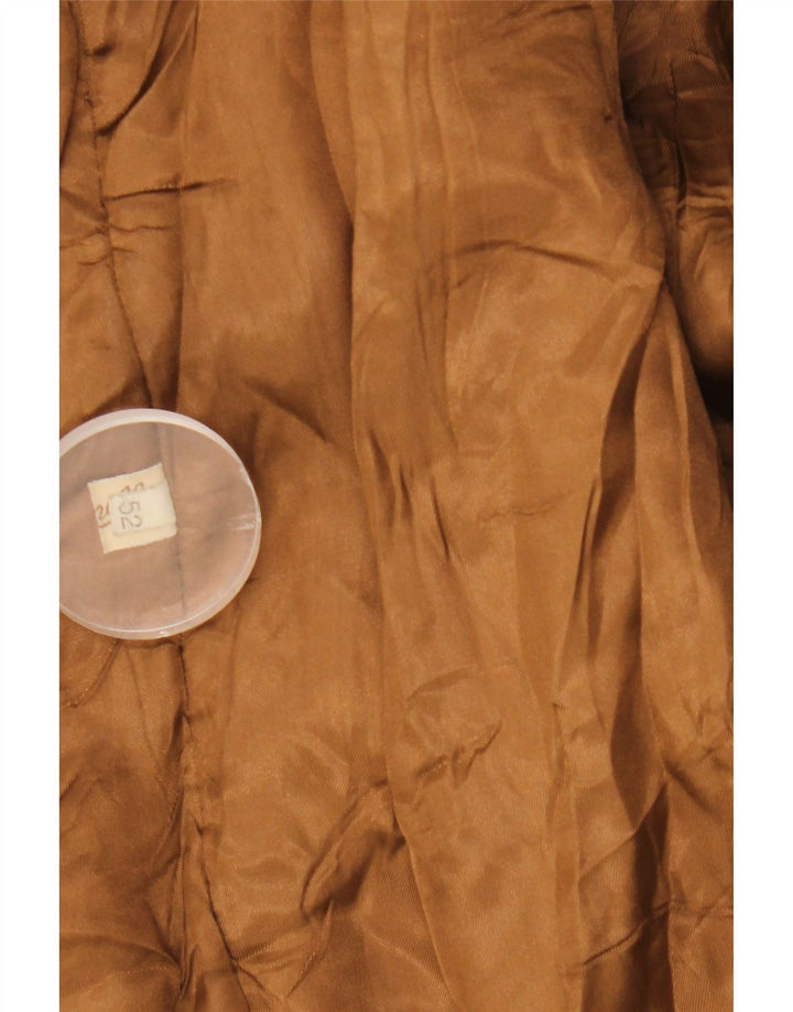 Vintage Mens Leather Coat IT 52 XL Brown Leather