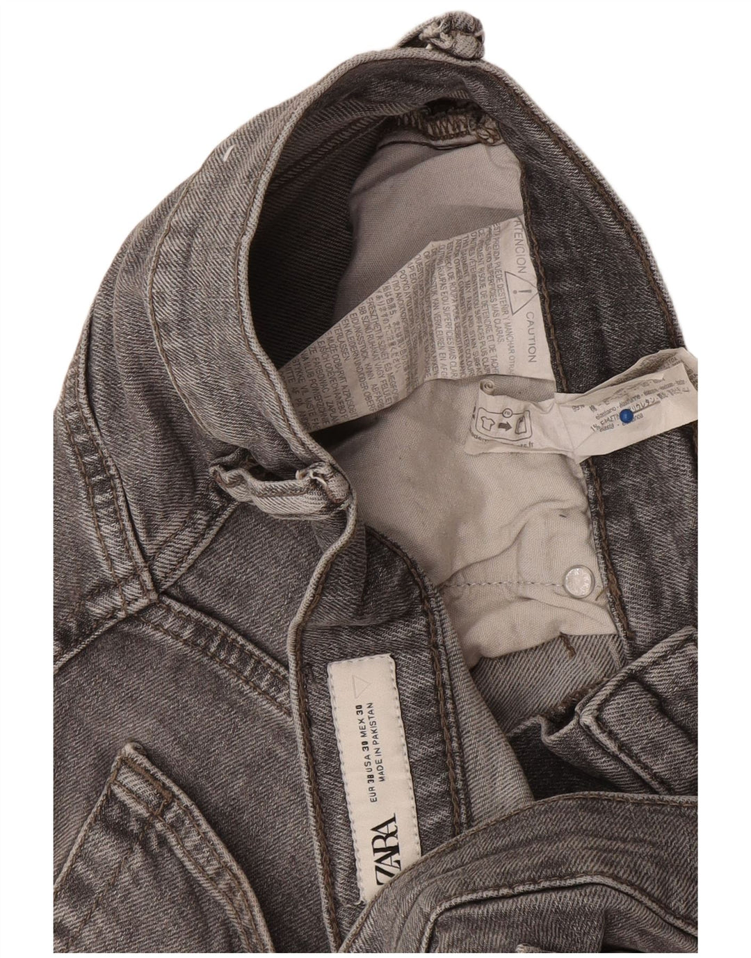 Zara Mens Slim Jeans EU 38 Small W30 L29 Grey Cotton