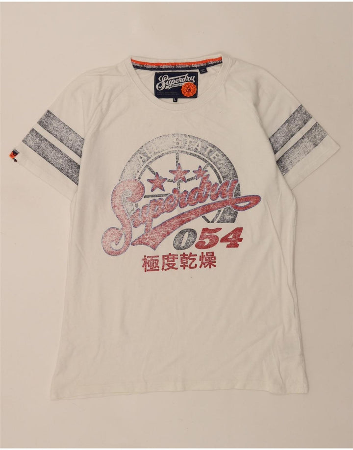 Superdry Mens Graphic T-Shirt Top Large White Cotton