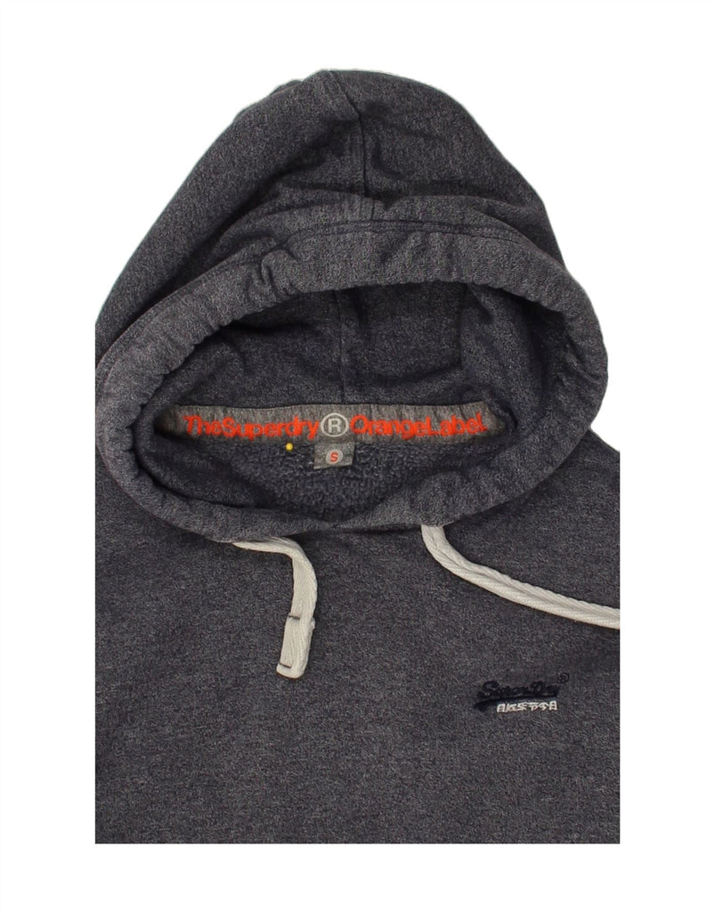 SUPERDRY Mens Hoodie Jumper Small Navy Blue Flecked Cotton Vintage Superdry and Second-Hand Superdry from Messina Hembry 