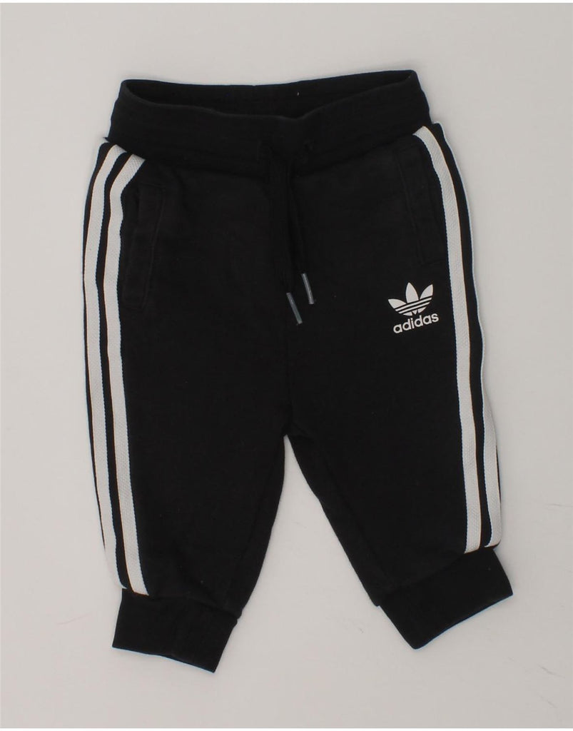 ADIDAS Baby Boys Joggers Tracksuit Trousers 6-9 Months Black Cotton | Vintage Adidas | Thrift | Second-Hand Adidas | Used Clothing | Messina Hembry 