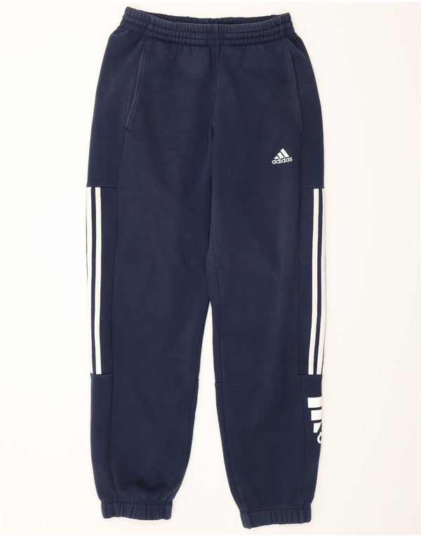 Adidas Mens Graphic Tracksuit Trousers Joggers Small  Navy Blue Cotton