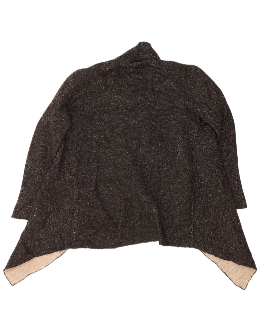 Zara Womens Open Cardigan Sweater UK 16 Large Black Acrylic