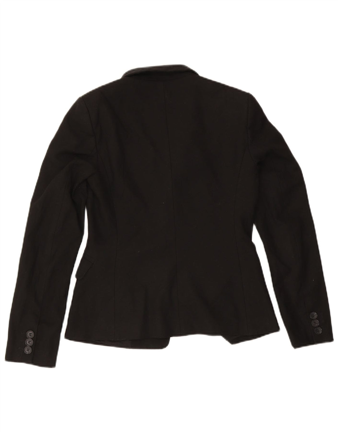 Benetton Womens 2 Button Blazer Jacket IT 42 Medium Black Polyester
