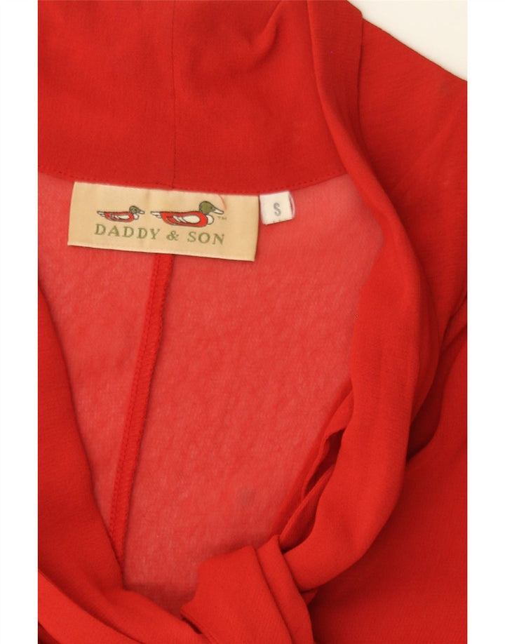 VINTAGE Womens Front Tie Shirt Blouse UK 10 Small Red Viscose Vintage Vintage and Second-Hand Vintage from Messina Hembry 