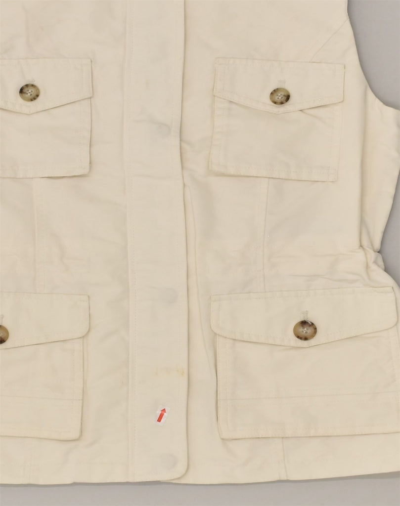 MASSIMO DUTTI Womens Military Utility Gilet US 4 Small White Polyester | Vintage Massimo Dutti | Thrift | Second-Hand Massimo Dutti | Used Clothing | Messina Hembry 