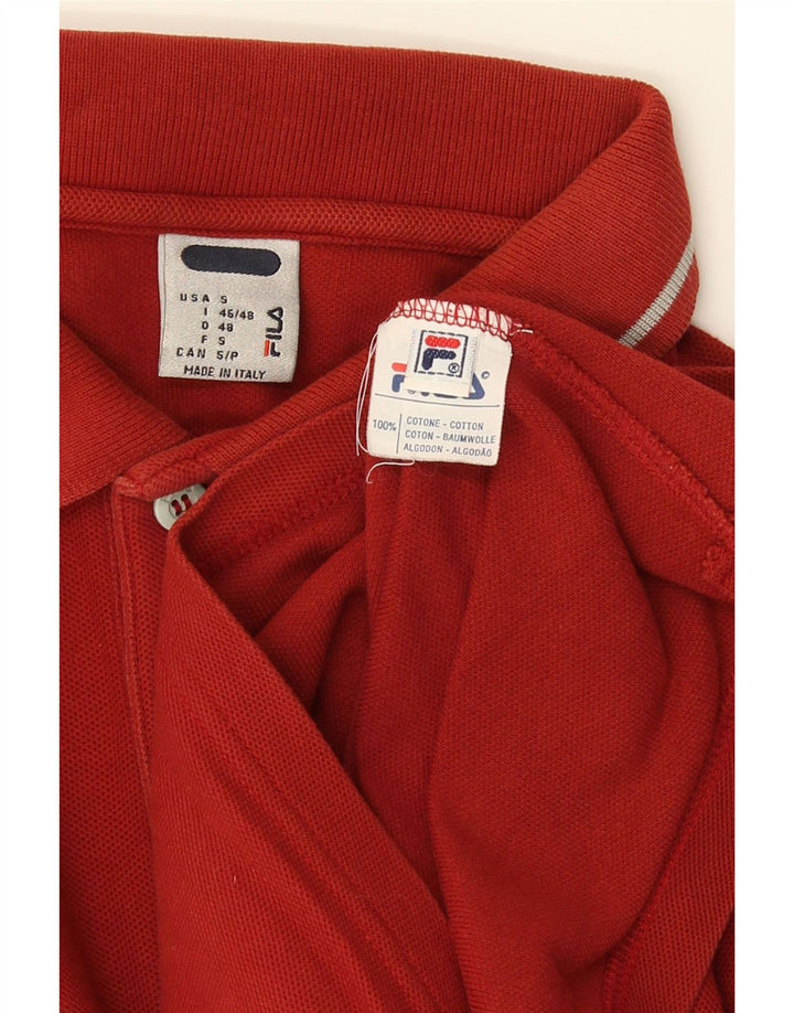 Fila Mens Polo Shirt Small Red Cotton