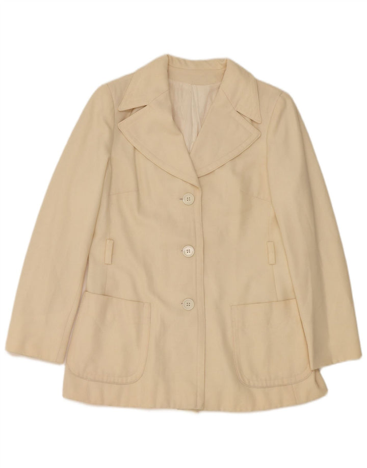 Vintage Womens 3 Button Blazer Jacket IT 46 Large Off White