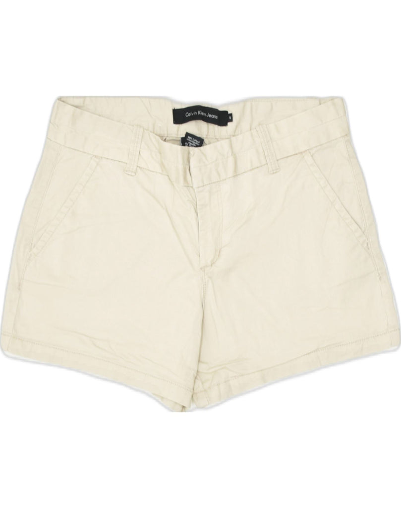 CALVIN KLEIN Womens Chino Shorts US 6 Medium W30 Beige Cotton | Vintage | Thrift | Second-Hand | Used Clothing | Messina Hembry 