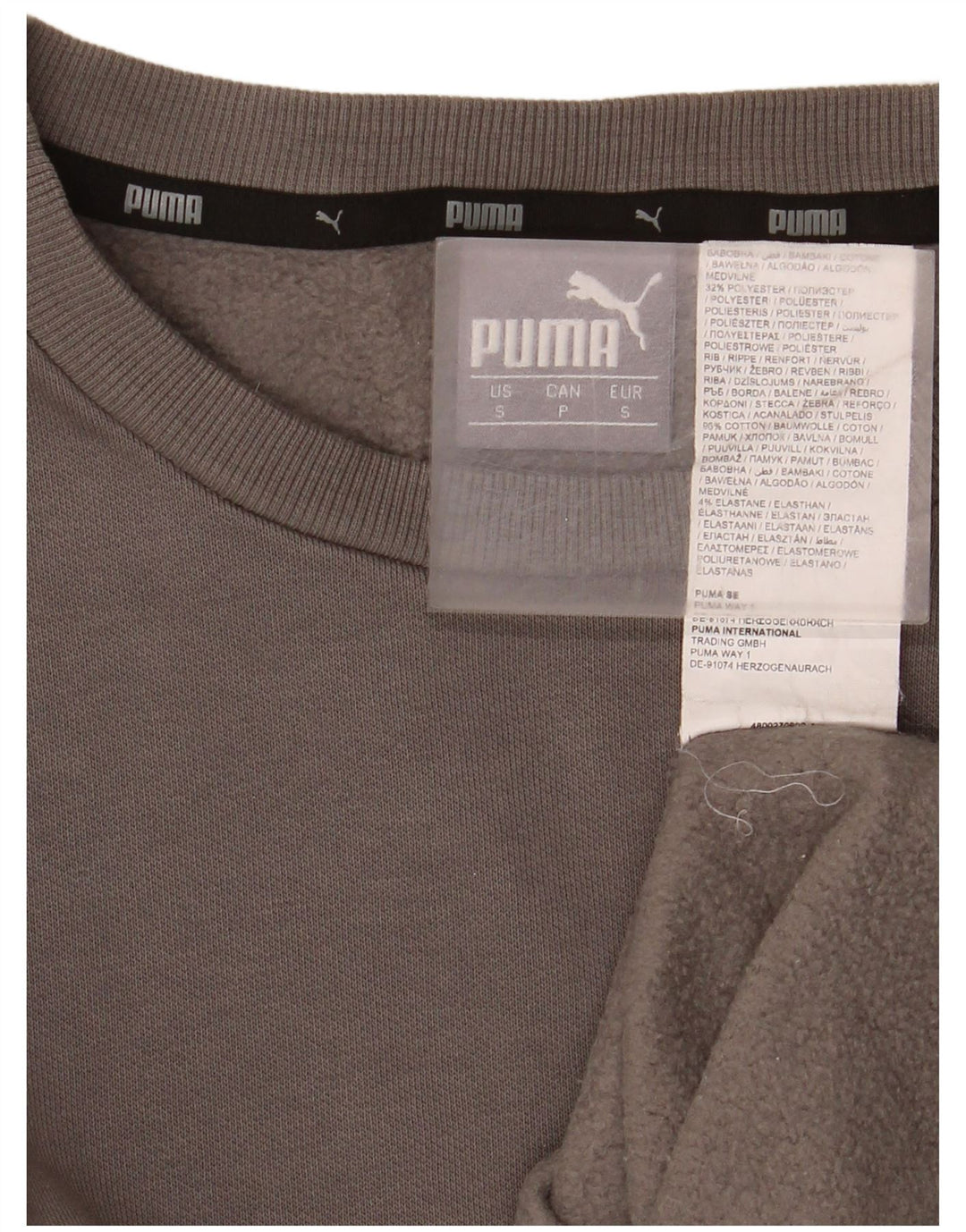 Puma Mens Sweatshirt Jumper Small Grey Cotton