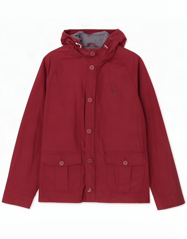 Jack Wills Mens Hooded Anorak Jacket UK 40 Large Burgundy