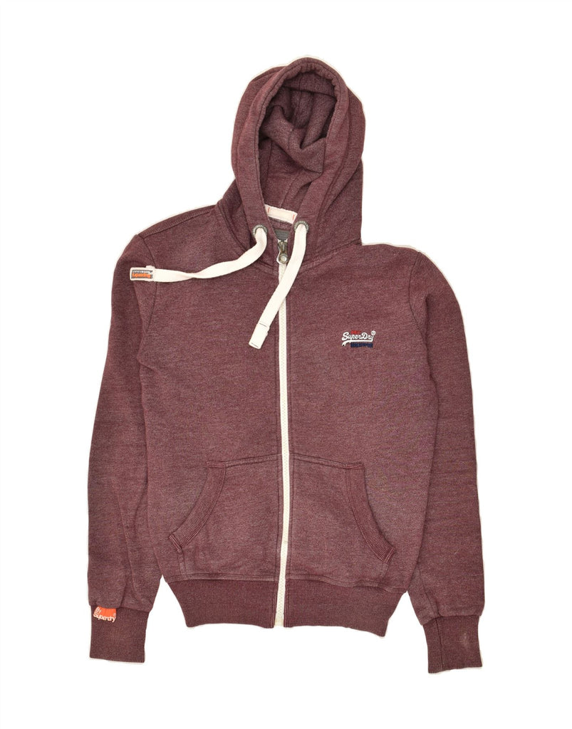 SUPERDRY Mens Zip Hoodie Sweater Small Maroon Cotton | Vintage Superdry | Thrift | Second-Hand Superdry | Used Clothing | Messina Hembry 